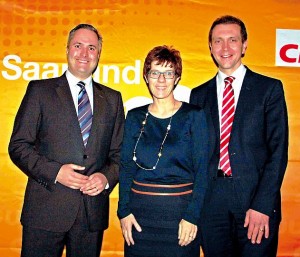 von links: Pascal Rambaud, Annegret Kramp-Karrenbauer, Dr. Ulli Meyer