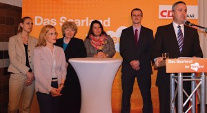 Kandidaten Gebietsliste, von links: Carina Merz, Marion Schembri, Christa Strobel, Nadine Müller, Jens Ruschmaritsch, Pascal Rambaud 