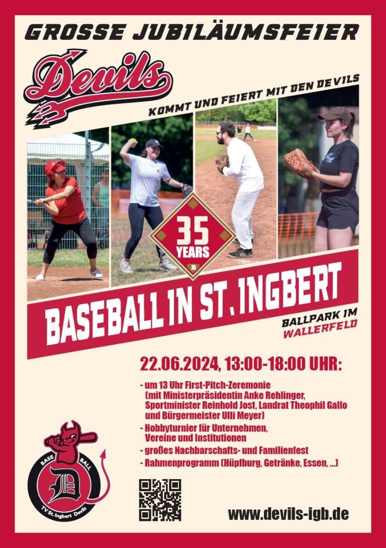 Baseball-Hobbyturnier und große Feier zum Jubiläum der St. Ingbert Devils